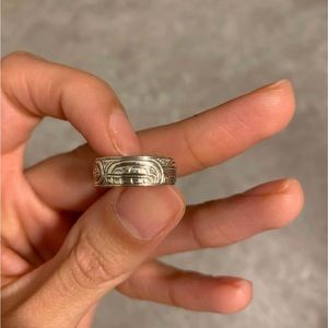 Sterling Silver Orca Sun Ring - Size 6